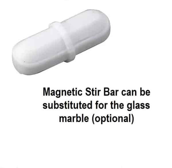 Magnetic Stir Bar can be substituted for the glass marble